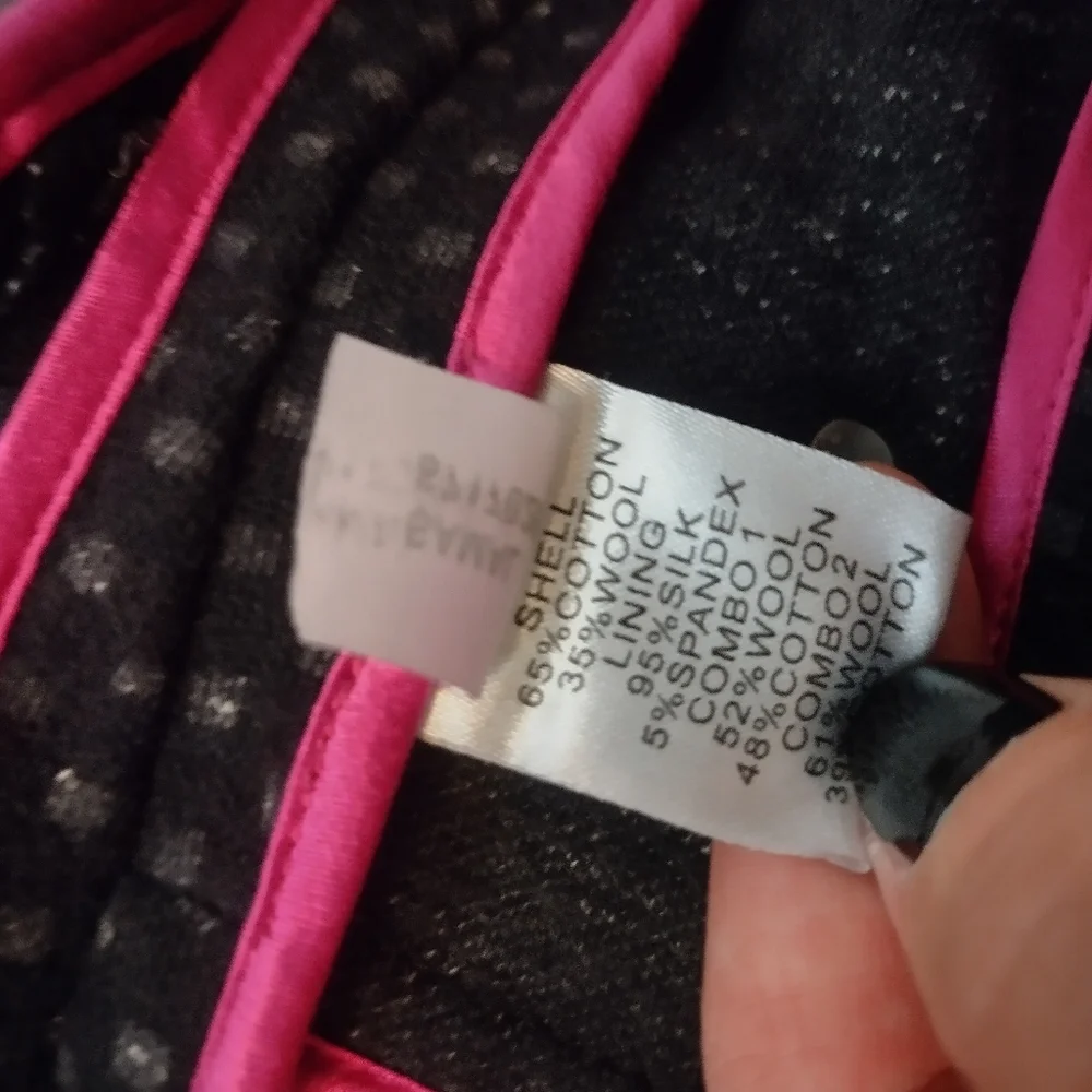 DIANE VON FURSTENBERG Black and Grey Textured Wool Blend Blazer size 4 - Picture 8 of 10